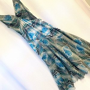 DVF Stunning Silk Vittoria Dress in Wallpaper Blue